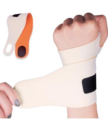 YUNYILAN Wrist Brace Ulnar Wrist Brace Compression Ultra-Thin Elastic Strap Wrist Wrist wraps for Pain Repetitive Wrist Use Injury Support for Tendonitis Carpal Tunnel Relief Pain (Beige 2pcs)