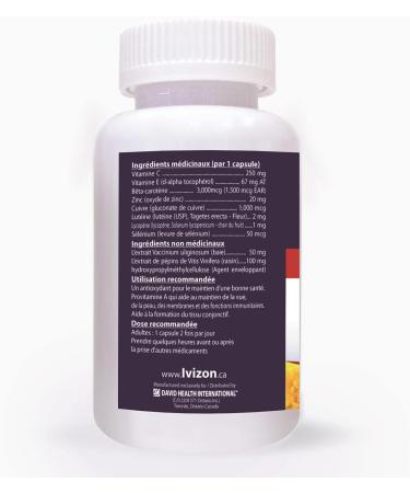 IVIZON Vision Supplement - Eye Health Support Formula with Lutein Beta-Carotene Natural antioxidants Vitamins & Minerals 60 Count - Buy Online on GoSupps.com
