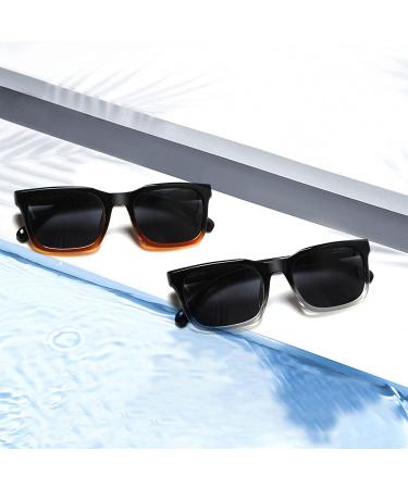 2 Pack Unisex Classic Style Sunglasses Readers - Simple & Stylish 2.0 x Magnification - Buy Online on GoSupps.com