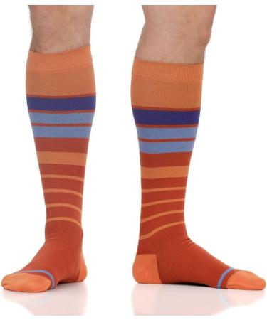 Buy VIM & VIGR Nylon 20-30 mmHg Compression Socks - Orange & Lavender Stripe for Wide Calf Small/Medium Size - International Shipping Available - Buy Online on GoSupps.com