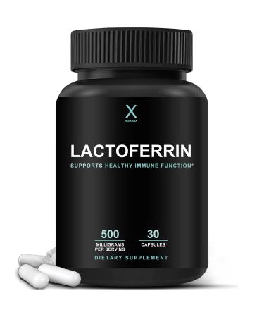 HUMANX Lactoferrin 500mg - USA Third Party Tested (Gluten Free Non GMO Soy Free Supplements) - A Component in Colostrum - Supports Healthy Immunity Iron Utilization & Absorption