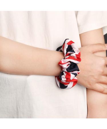 6Pcs Women Hair Scrunchies - July 4th USA American Flag Union Jack Scrunchie (USA Flag) - Buy Online on GoSupps.com