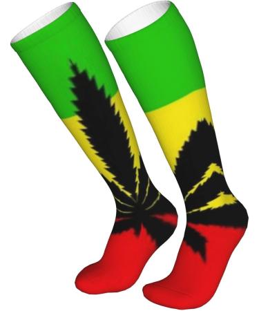 Rasta Flagleaf Compression Socks for Men & Women - 15-20 mmHg Support for Running & Cycling | Best Circulation Boost - Buy Online on GoSupps.com