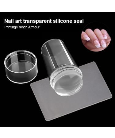Nail Art Stickers & Stamper Set - Women's Party Decor Transparent Silicone Manicure Tools for Professionals - Buy Online on GoSupps.com