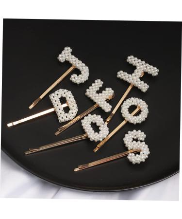 BIUDECO 1pc Metal Snaps Teen Girl Hair Accessories Hair Pieces for Women Letter Barrettes Pins Word Pearl Bobby Pins Girl Hair Clip Issue Card Hairpin Button Alphabet Hairpin Pearl Hairpin Size 4 Golden - Buy Online on GoSupps.com