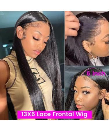 Bele 26 inch 13x6 HD Lace Front Wig 180% Density Brazilian Virgin Human Hair for Black Women - Natural Color Pre Plucked with Baby Hair - Buy Online on GoSupps.com
