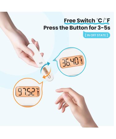 Femometer Basal Body Thermometer - Ovulation & Fertility Tracking with Soft Backlight and Memory Recall (White) - Buy Online on GoSupps.com