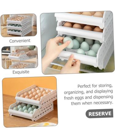 Uonlytech 2pcs Egg Storage Rack Fridge Eggs Refrigerator Egg Tray Egg Container Egg Holder Egg Case re-usable - Buy Online on GoSupps.com