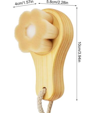 Manual Facial Cleanser Brush - Plum Blossom Shape Wood Facial Pore Cleanser for Women | Makeup Remover & Deep Cleansing - Buy Online on GoSupps.com
