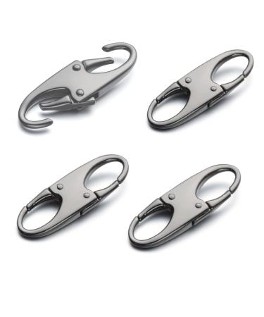 Zpsolution Double Small Carabiner Clips - Zipper Clip Theft Deterrent - Holding The Zipper Closed - Zipper Pull Replacement 4 Black