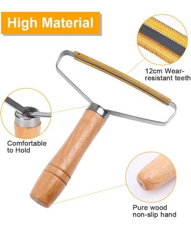 Vicloon Portable Lint Remover 2PCS Lint Roller Portable Lint Remover Carpet Lint Roller Carpet Scraper Manual Brush Tool Shaver Pet Hair Remover with Long Wooden Handle Fuzz Shaver Manual + Plastic - Buy Online on GoSupps.com