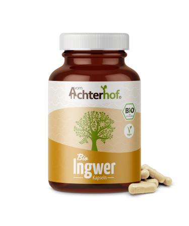 Ginger capsules organic 160 pieces |500 mg ginger powder per capsule |From 100% ginger powder in the highest organic quality |Suitable for vegan nutrition |from the Achterhof 95.2 g (1 Pack) - Buy Online on GoSupps.com