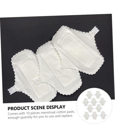 Healeved 10pcs Washable Menstrual Cloth Panties - Ultra Thin Menstrual Panty Liners for Women - White Cotton Napkin Bamboo Fabric Tape - Buy Online on GoSupps.com
