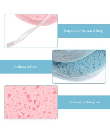 SHERCHPRY 4pcs Face Wash Sponges with Lanyard | Compact Exfoliating Bath & Cosmetic Facial Scrubber for Shower & Baby Supplies - International Shipping Available - Buy Online on GoSupps.com