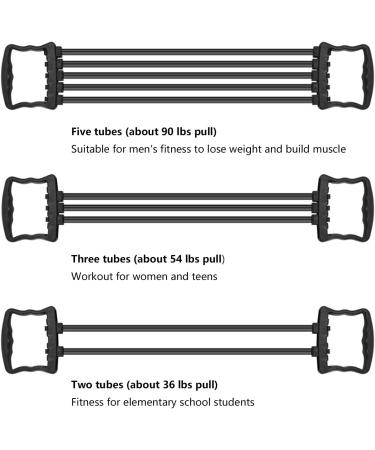 Adjustable Chest Expander - 5 Removable Resistance Bands for Home & Gym Fitness | Shoulder & Arm Muscle Training - Buy Online on GoSupps.com