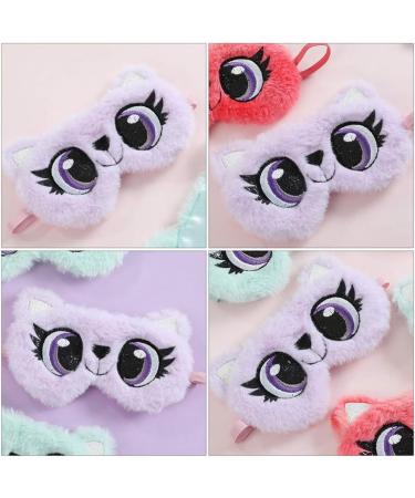 Buy Plush Cartoon Panda Eye Mask - Soft Light Purple Sleep Mask for Girls | International Shipping - Buy Online on GoSupps.com