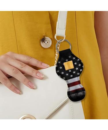 Poceacles Chapstick Keychain for Women and Girls - Loose Pouch for Lipstick Lip Balm Gloss - Wrist Strap Retro American Flag Camouflage - Buy Online on GoSupps.com