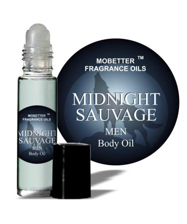 Midnight Sauvage Men Cologne Body Oil 1/3 oz roll on Glass Bottle by Mobetter Fragrance Oils