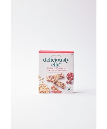 Deliciously Ella Cashew & Cranberry Bars - Gluten-Free Vegan Snack (12x40g) - Buy Online on GoSupps.com
