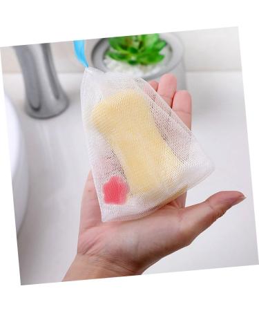 Baluue 2pcs Foaming Net Soap Savers for Bar Soap African Wash Net Soap Foaming Bag Bubble Pe White 21x14x0.2cm White - Buy Online on GoSupps.com