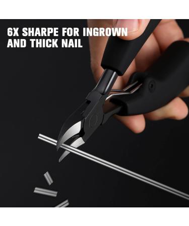 BEZOX Precision Toenail Clippers for Thick or Ingrown Toenails - Professional Podiatrist-Approved Large Nail Clipper in Metal Box - All Black - Buy Online on GoSupps.com