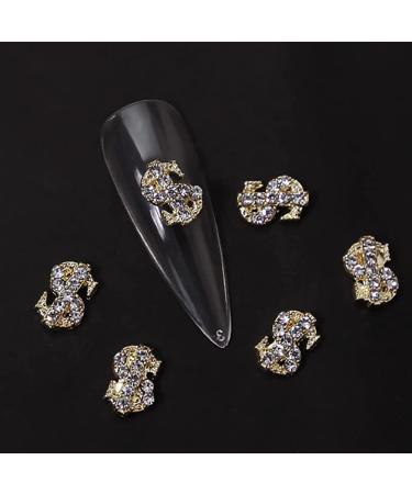 RUNRAYAY 40Pcs 3D Dollar Sign Nail Art Charms with Rhinestones Gold Nail Studs Diamonds for Nail Art Accessories Retro Nail Jewelry Decoration for DIY Crafts Nail Decor - Buy Online on GoSupps.com