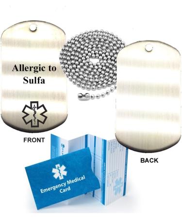Allergic to Sulfa Medical Alert ID Dog Tag Pendant - Durable Stainless Steel for Safety - Buy Online on GoSupps.com