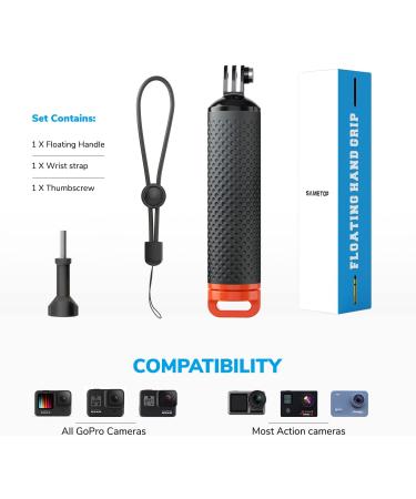 Sametop Floating Hand Grip for GoPro & DJI Osmo Action - Waterproof Handle for Hero 11/10/9/8/7/6/5/4, Session, Fusion, Max - Orange - Buy Online on GoSupps.com