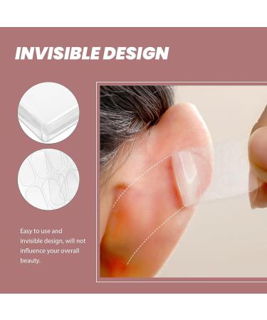 60pcs Transparent Silicone Ear Stickers | Cosmetic Ear Patch Makeup Tape | Invisible Earring Support for Women Men | 3.7x1.6cm - Buy Online on GoSupps.com