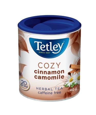 Tetley Cozy Cinnamon Camomile Herbal Tea - 20 Tea Bags 40 Grams Naturally Caffeine Free