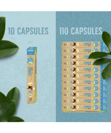 La Natura Lifestyle LUNGO BIO 60 COFFEE CAPSULES compatible with Nespresso capsule machines | 100% industrially compostable coffee capsules | Ecological - Buy Online on GoSupps.com