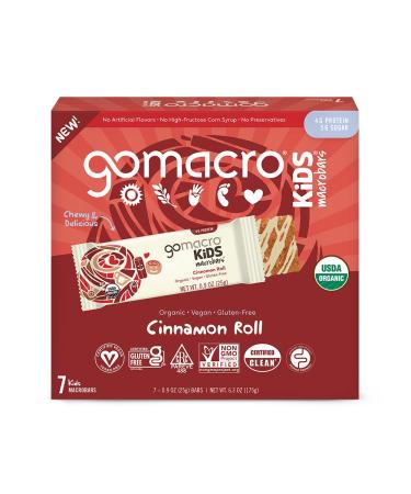 GoMacro Kids MacroBar Organic Vegan Snack Bars - Cinnamon Roll (0.9 Ounce Bars, 7 Count)