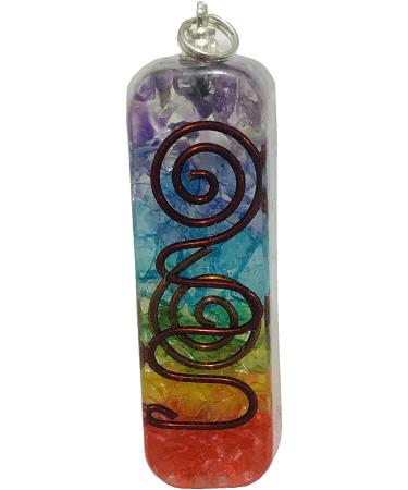 7 Chakra Crystal Orgone Healing Pendant | Black Cord | Stress Relief & Immune Boost | Perfect Meditation & Yoga Gift for Men & Women - Buy Online on GoSupps.com