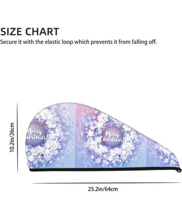 Quick-Dry Hair Towel Wrap with Button - Christmas Round Design | Hair Drying Towel Turban for Effortless Hair Drying - Buy Online on GoSupps.com