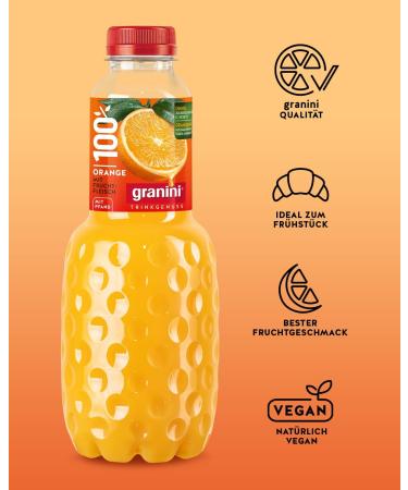  Granini Granini Orange Flavor with Pulp (100% Juice) (6 x 1.0 l) - Buy Online on GoSupps.com