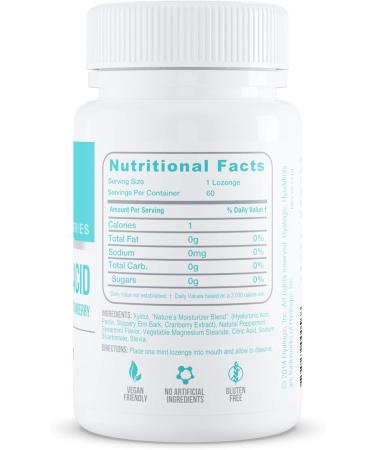 Hyalogic Oral Care Dry Mouth Mints - Sugar-Free Vegan Lozenges with Hyaluronic Acid & Xylitol - Natural Mint Breath Freshener (60 ct - Buy Online on GoSupps.com