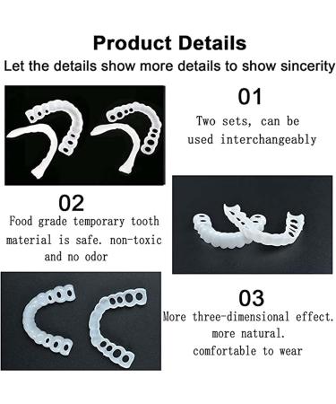 Giural 2 Pairs Cosmetic Veneers - Instant Teeth Whitening & Comfort Prostheses for Bad Teeth | Upper & Lower Snap-On Dental Solutions - Buy Online on GoSupps.com