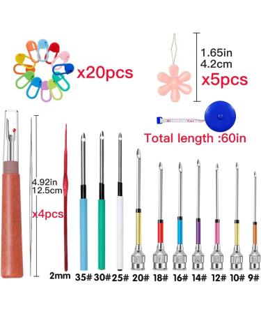 Punch Needle Embroidery Kit - 43 Piece Tool Set with Instructions for Beginners | Includes Seam Ripper, Threader, Thimble | Needle Punch Kits - Buy Online on GoSupps.com
