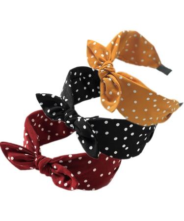 Wavelet Point Non Slip Fashion Wide Headbands Lady Hairband Elastic Fabric Hair Hoop Hair Accessories For Girls. 3dropbow - Buy Online on GoSupps.com