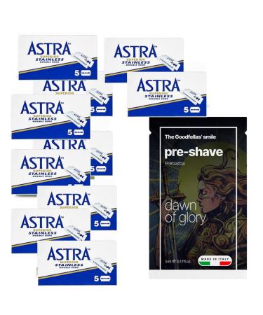 The Goodfellas' smile 50 Astra Superior Stainless razor blades blue + 1 piece The Goodfellas smile forebeard Dawn of Glory