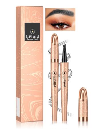 Eyebrow Pencil Liquid Eye Makeup Eyebrow Pencil Waterproof Eyebrow Pencil Micro 4 Tip Waterproof Eyebrow Pencil Women's Natural Eyebrow Pencil (black)