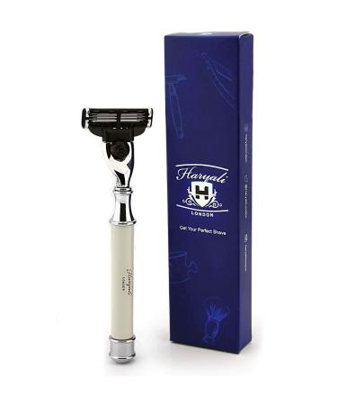 Razor with 3 edges compatible with ivory color gentleman's Prime Choice-suitable for all wet razors |Modern care essentials