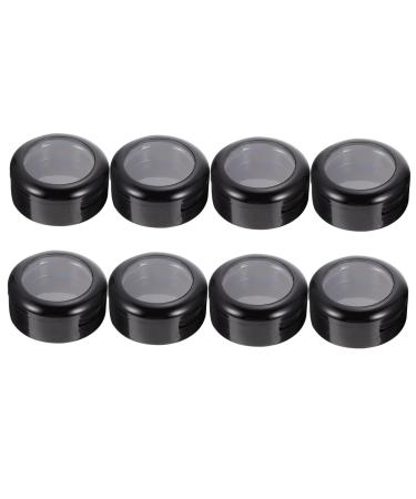 Housoutil 8pcs Box Empty Eye Shadow Box Eyeshadow Travel Cosmetic Containers Makeup Empty Plate up Round 4.1x3.8cm Black