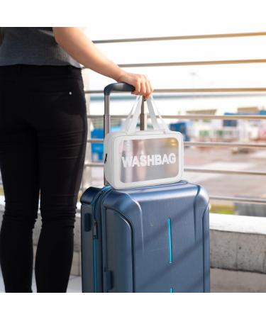 5PCS Clear Waterproof Toiletry Travel Bags - Portable Airport Cosmetic Bags (White) - Buy Online on GoSupps.com