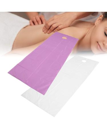 Verdant Touch Disposable Beauty Salon Bed Cover - Waterproof Polyester Massage Bed Sheets (2PCs) | White & Purple Breathable Hotel Bedding Supplies - Buy Online on GoSupps.com