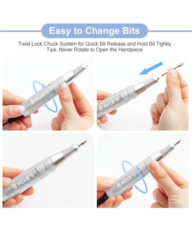 Professional Electric Nail Drill 30000 RPM Efile | Manicure Grinder Tools for Acrylic Nails | Nail Drill Bits Set & Sanding Bands Included | White - Buy Online on GoSupps.com