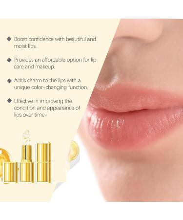 VKaoess Color Changing Lipstick with Gold Foil Gold Crystal Color Changing Lipstick Clear to Pink Moisturizing Lip Balm Kiss Proof and Water Resistant Long Lasting 8 Pack - Buy Online on GoSupps.com