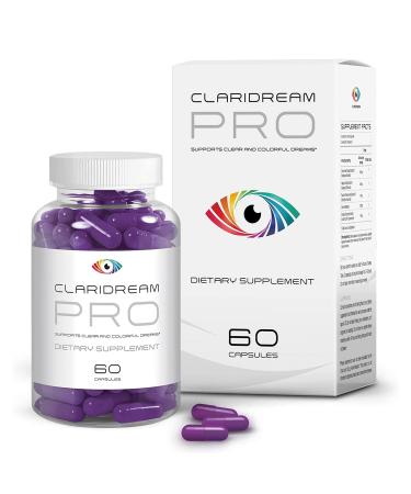 Claridream PRO All Natural Lucid Dreaming Pills for Clear, Colorful, Vivid Dreams - 60 Gel Capsules
