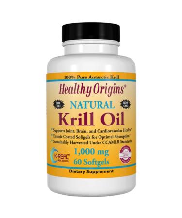 Healthy Orgins Krill Oil Gels, 1,000 mg, 60 Count 60 Count (Pack of 1)