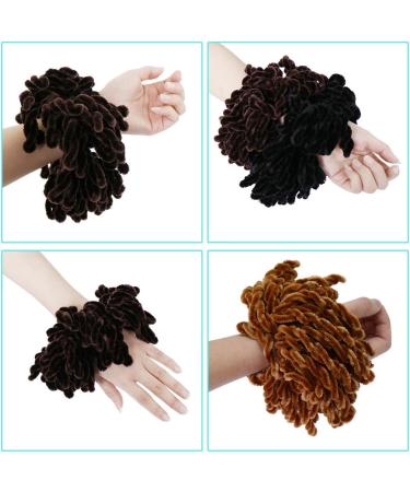 XISAOK Muslim Women Fluffy Velvet Hijab Scrunchie | Solid Color Plain Hair Ring Tie Bun Clip - Buy Online on GoSupps.com